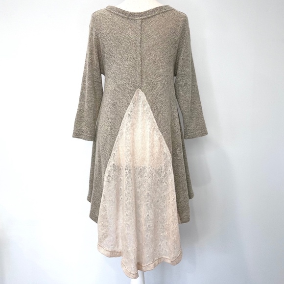 Avatar Tan Lace Back Hi Low Knit Top - Picture 4 of 12